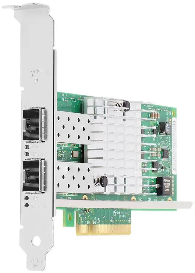 Alt view image 2 of 5 - PCIe2.0 x8 to 2Port SFP+ Network Card 10G Fiber Module Adapter X520-DA2 Support X8 X16