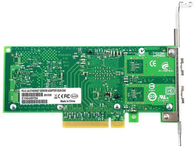 Alt view image 5 of 5 - PCIe2.0 x8 to 2Port SFP+ Network Card 10G Fiber Module Adapter X520-DA2 Support X8 X16