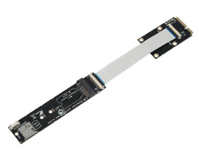 Alt view image 5 of 6 - Mini PCIE to M.2 BKey Adapter Card with SIM Card Slot Supports PCIe & USB Signal Compatible with 30x42/30x52 mm Module (Not for mSATA)
