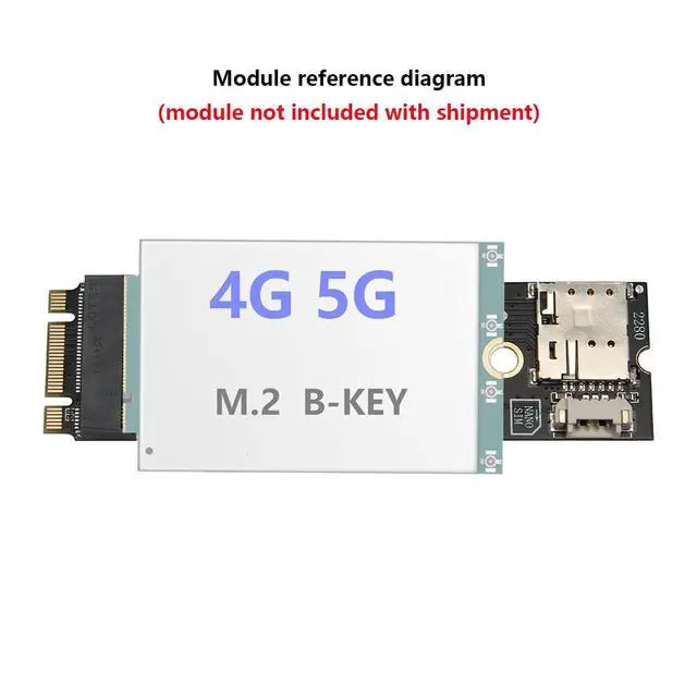 Alt view image 3 of 7 - M.2 B Key to M.2 NGFF MKey/BKey Adapter Board for 4G/5G Modules PCIe Protocol, SIM Slot Support 3042/3052