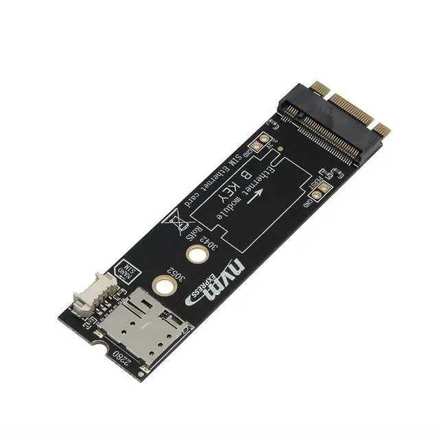 Alt view image 7 of 7 - M.2 B Key to M.2 NGFF MKey/BKey Adapter Board for 4G/5G Modules PCIe Protocol, SIM Slot Support 3042/3052