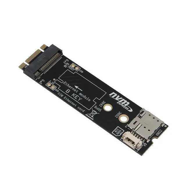 Alt view image 6 of 7 - M.2 B Key to M.2 NGFF MKey/BKey Adapter Board for 4G/5G Modules PCIe Protocol, SIM Slot Support 3042/3052