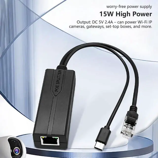 Alt view image 6 of 7 - RJ45 + USB C Port POE Splitter Standard 48V to 5V USB Power Supply Module (100Mbps 5V 2.4A)