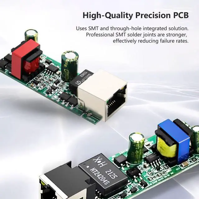 Alt view image 7 of 7 - RJ45 + USB C Port POE Splitter Standard 48V to 5V USB Power Supply Module (100Mbps 5V 2.4A)
