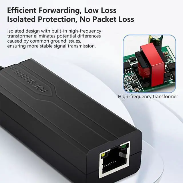 Alt view image 5 of 7 - RJ45 + USB C Port POE Splitter Standard 48V to 5V USB Power Supply Module (Gigabit 5V 2.4A)