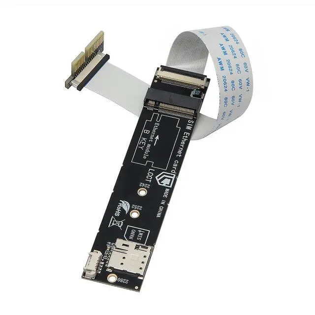 Alt view image 4 of 7 - PCI-E x1 to M.2 B-Key Adapter Card with SIM Card Slot Supports PCIe & USB Signal No Driver Required Compatible with 30x42 30x52mm Modules