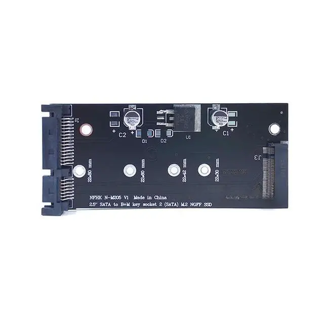 Alt view image 4 of 6 - 2.5" NGFF M2 to SATA3 M2 Key B-M SSD Adapter Card 6G for M.2 NGFF 2230 2242 2260 2280 SSD