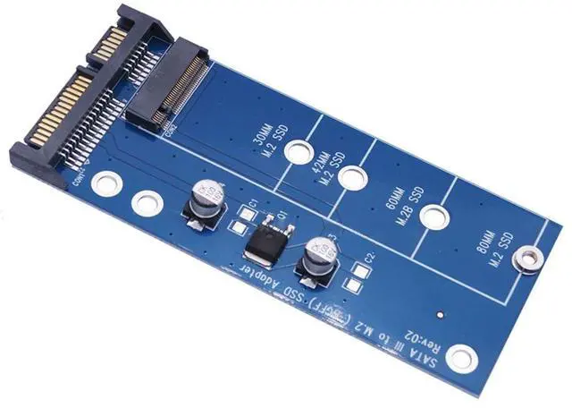 Main image of SATA 3 to M.2 (NGFF) SSD 7+5 Pin Connector Converter Adapter Card M2 to SATA III Expansion Card B Key Support 30/42/60/80mm (Blue)