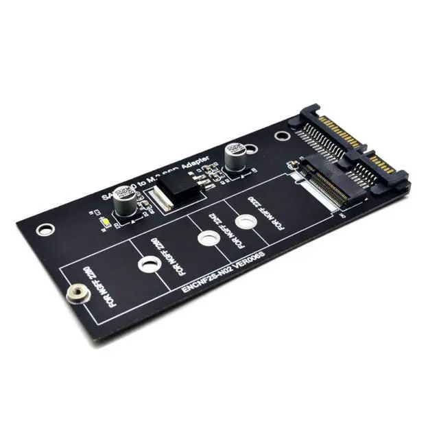 Alt view image 2 of 7 - SATA 3 to M.2 (NGFF) SSD 7+5 Pin Connector Converter Adapter Card M2 to SATA III Expansion Card B Key Support 30/42/60/80mm (Black)