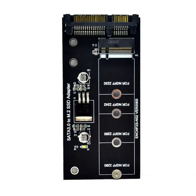 Alt view image 4 of 7 - SATA 3 to M.2 (NGFF) SSD 7+5 Pin Connector Converter Adapter Card M2 to SATA III Expansion Card B Key Support 30/42/60/80mm (Black)