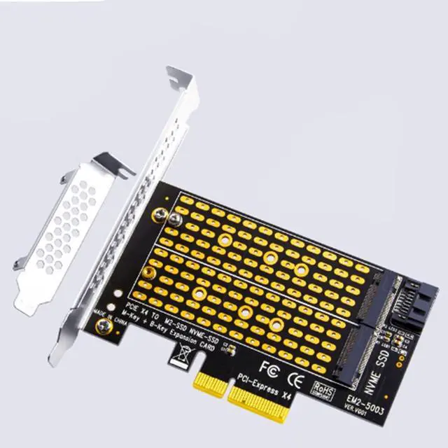 Main image of M2 NGFF M Key B-Key SSD Adapter Card M.2 to PCI-E 3.0 X4 High Speed Expansion Card 1/2/4 Bay SATA Adapter for 2230-22110 SSD Conversion Card (EM2-5003 B)