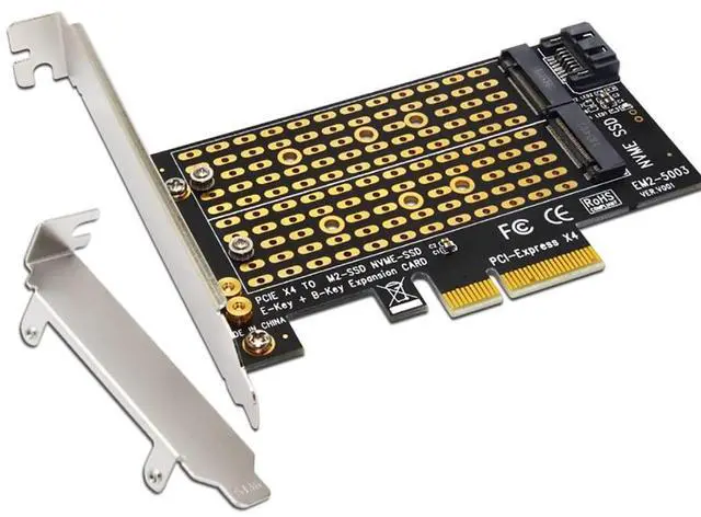 Main image of M2 NGFF M Key B-Key SSD Adapter Card M.2 to PCI-E 3.0 X4 High Speed Expansion Card 1/2/4 Bay SATA Adapter for 2230-22110 SSD Conversion Card (EM2-5003)