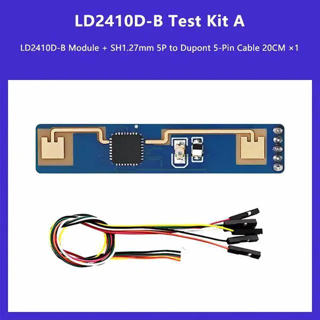 Alt view image 2 of 7 - HK-LD2410D-B 24G Human Presence Detection Module Perception Switch Smart Sensor 6M Motion Sensing with TTL Serial Communication Compatible with Bluetooth (Test Kit A)