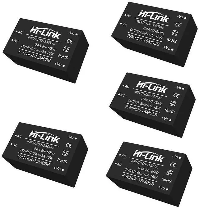 Main image of HLK-15W 220V AC-DC Step-Down Isolated Power Module Low Power Consumption Low Noise for Medical, Industrial Control (HLK-15M05B,5Pcs)