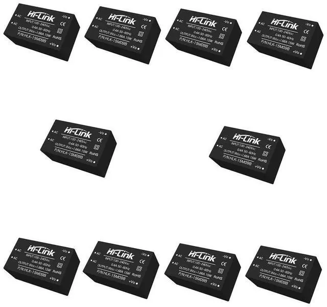 Main image of HLK-15W 220V AC-DC Step-Down Isolated Power Module Low Power Consumption Low Noise for Medical, Industrial Control (HLK-15M09B,10Pcs)