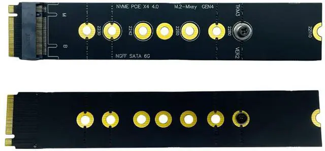 Alt view image 5 of 5 - M.2 Slot Protection Card PCIe 4.0 Gen4 All PIN M.2 M Key Slot to M2 Key M for NVMe+SATA Protocol Adapter Card Riser 22110 SSD