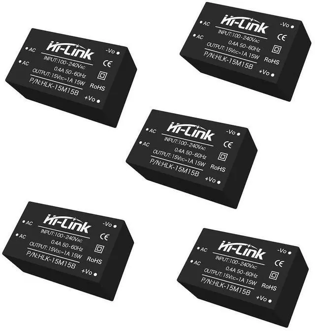 Main image of HLK-15W 220V AC-DC Step-Down Isolated Power Module Low Power Consumption Low Noise for Medical, Industrial Control (HLK-15M15B,5Pcs)