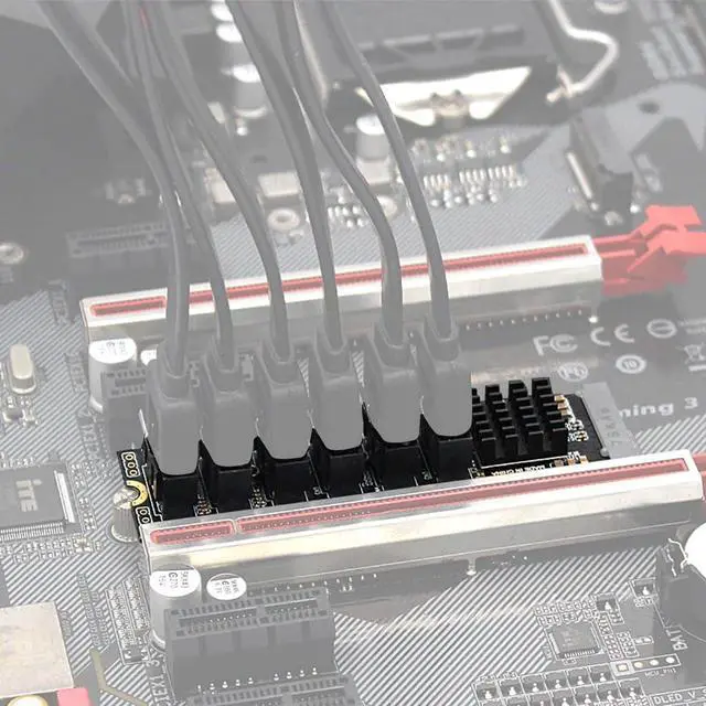 Alt view image 3 of 7 - 1Piece M.2 to SATA 3.0 Expansion Card M2 M-EKY PCI-E 5/6 Port SATA3.0 6Gbps / 16Gbps Converter for NVME NGFF to SATA SSD Adapter Card (for NVME to 5port SATA)