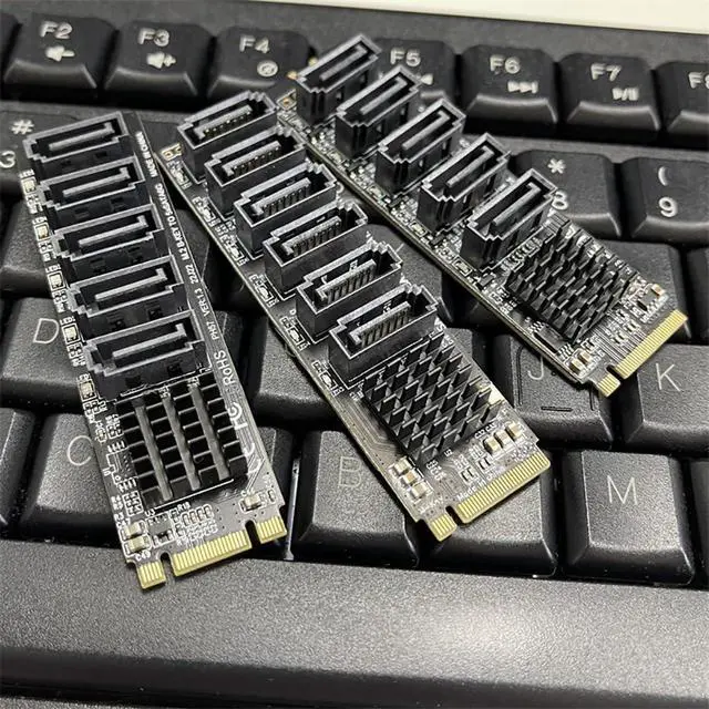 Alt view image 4 of 7 - 1Piece M.2 to SATA 3.0 Expansion Card M2 M-EKY PCI-E 5/6 Port SATA3.0 6Gbps / 16Gbps Converter for NVME NGFF to SATA SSD Adapter Card (for NVME to 5port SATA)