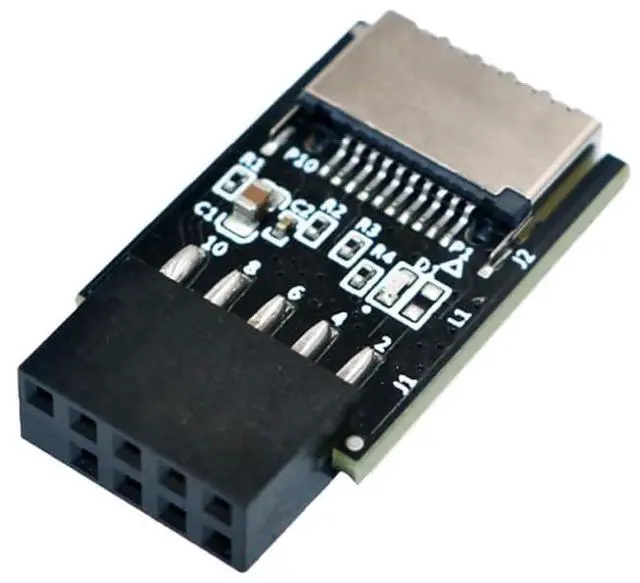 Main image of USB 2.0 9pin Front Panel Header to USB 2.0 Type-E Internal Adapter with 5V Power LED (1Piece)