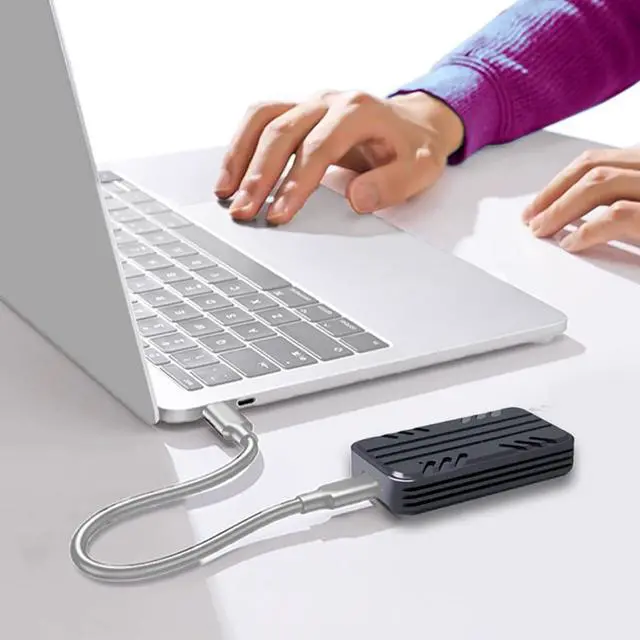 Alt view image 7 of 7 - M.2 NVMe Hard Drive Enclosure Adapter Card JMS581 Dual-Protocol USB3.1 Gen2 10Gbps M.2 2230 SSD Case