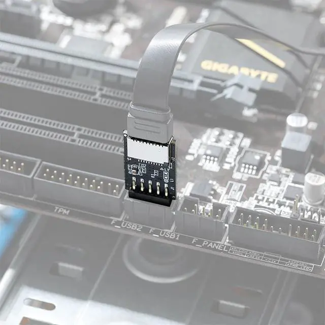 Alt view image 4 of 7 - USB 2.0 9pin Front Panel Header to USB 2.0 Type-E Internal Adapter with 5V Power LED (1Piece)