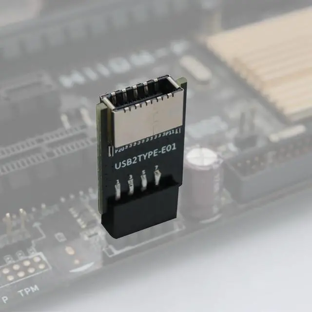 Alt view image 5 of 7 - USB 2.0 9pin Front Panel Header to USB 2.0 Type-E Internal Adapter with 5V Power LED (1Piece)