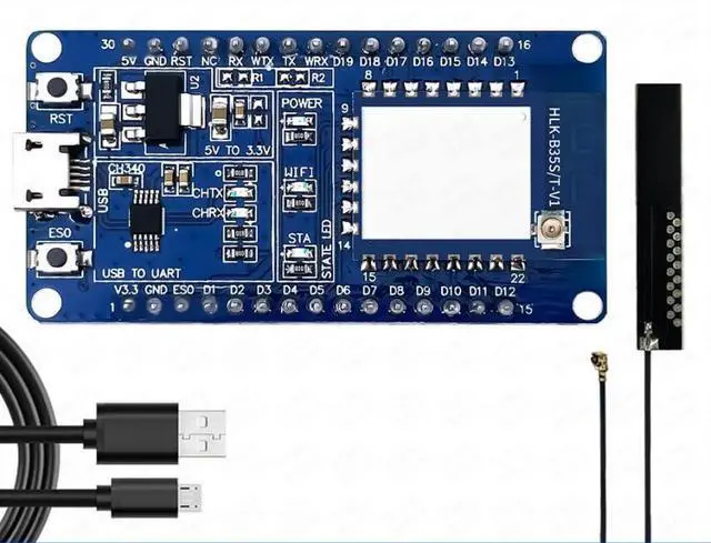 Main image of HK-B35T Serial to Wi Fi + 5.2 Bluetooth-Compatible Module Dual-Mode Low-Power Wireless Serial Transparent Transmission (Test Kit)