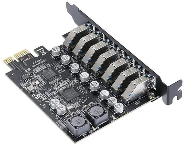 Alt view image 6 of 6 - USB 3.2 PCI Express Card PCIe to 7 Ports Gen1 19Pin Expansion Adapter PCI-e x1 5Gbps for Desktop