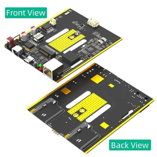 Alt view image 3 of 7 - NGFF M.2 5G Module to USB-C ETH Adapter with POE Module Dual SIM Card Slot RJ45 Port RTL8125BG Controller and 4*Antenna and Case (Without POE Power Module)