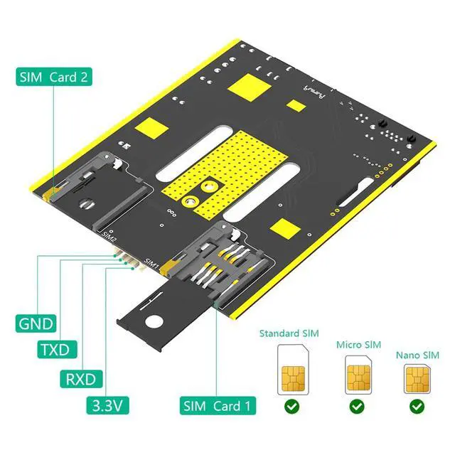 Alt view image 5 of 7 - NGFF M.2 5G Module to USB-C ETH Adapter with POE Module Dual SIM Card Slot RJ45 Port RTL8125BG Controller and 4*Antenna and Case (Without POE Power Module)