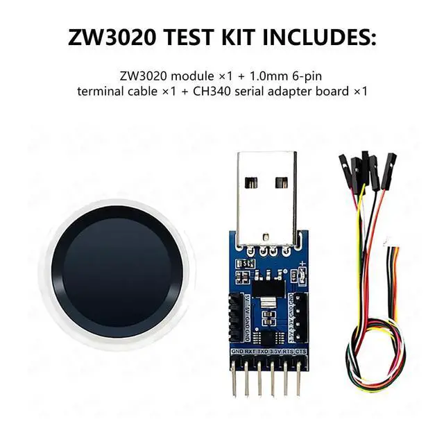 Alt view image 4 of 6 - HK-ZW3020 Finger Print Identification Module Touch Finger Detection Capacitive Semiconductor Sensor with TTL Serial Port (Test Kit B)