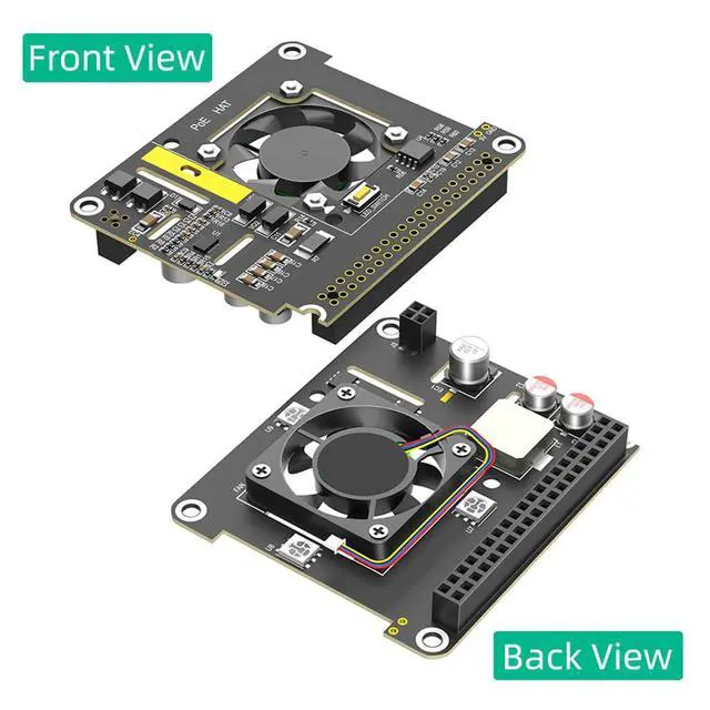 Alt view image 7 of 7 - POE HAT Board with Cooling Fan/Computer Module 5 Power Over Ethernet HAT 5V 5A 25W Compatible with Raspberry Pi 5