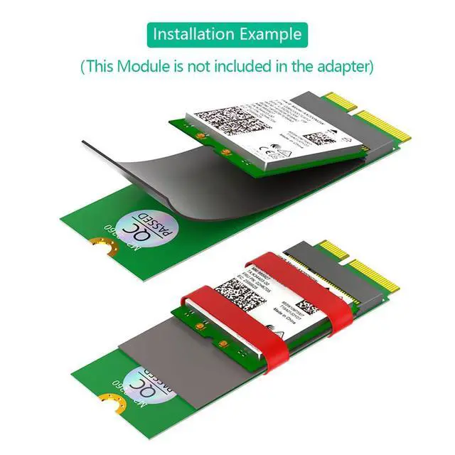 Alt view image 3 of 7 - M.2 NGFF Key-E Test Protector Card Female to Male Adapter Support for Module AX200/201, SSD M2 2230 2242 2262