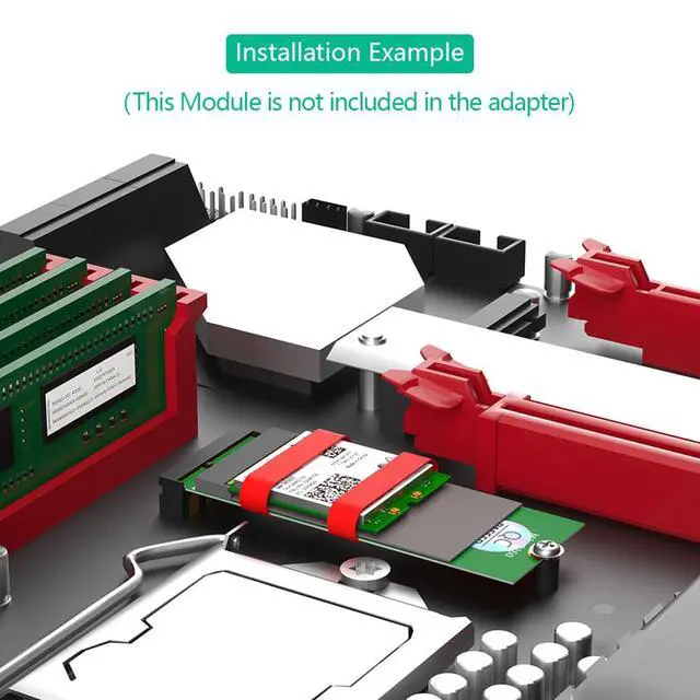 Alt view image 7 of 7 - M.2 NGFF Key-E Test Protector Card Female to Male Adapter Support for Module AX200/201, SSD M2 2230 2242 2262
