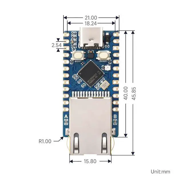 Alt view image 5 of 7 - RP2350-ETH Dual-Core Ethernet Module Development Board with USB-C Port Compatible with Raspberry Pi Microcontroller