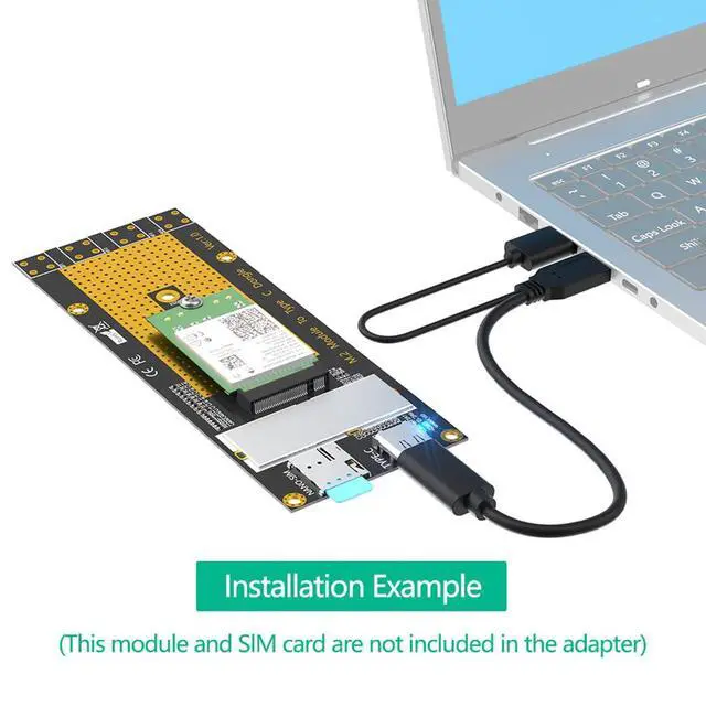 Alt view image 7 of 7 - M.2 B Key 3G/4G/5G Module to USB-C USB 3.0 Adapter with Nano SIM Card Slot Compatible with RM500Q RM500U GM800 SIM8200 Module (Adapter Only)