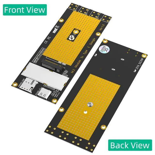 Alt view image 2 of 7 - M.2 B Key 3G/4G/5G Module to USB-C USB 3.0 Adapter with Nano SIM Card Slot Compatible with RM500Q RM500U GM800 SIM8200 Module (Adapter Only)