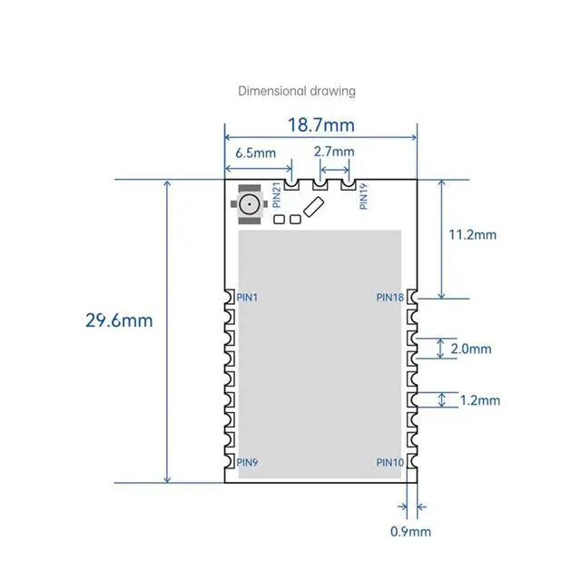 Alt view image 4 of 7 - 1W High Power SX1262PA+LNA LoRa Module 868MHz High Sensitivity Wireless Communication Module with SPI Interface (Module Only)