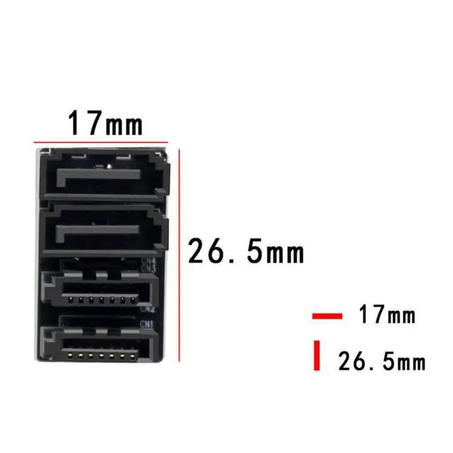 Alt view image 2 of 4 - Mainboard SATA Adapter 6Gbps 7Pin Female to Male 90° /180° Angled Adapter Single/Double SATA Interface for Desktop (Dual SATA 180Degree)