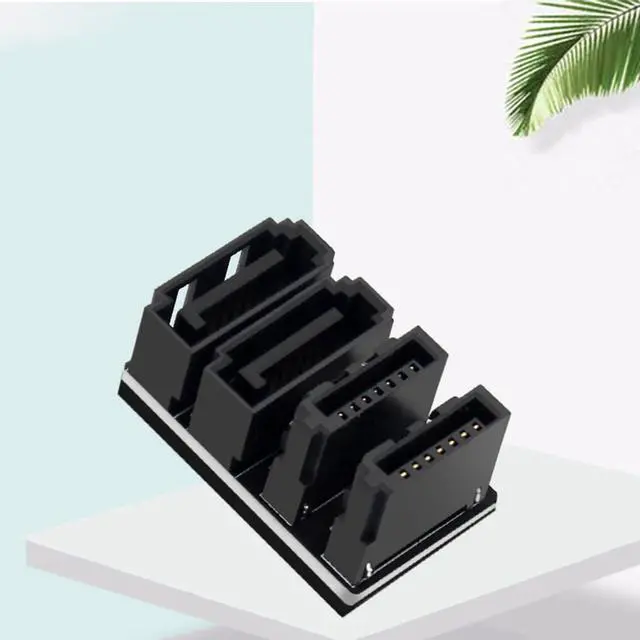 Alt view image 3 of 4 - Mainboard SATA Adapter 6Gbps 7Pin Female to Male 90° /180° Angled Adapter Single/Double SATA Interface for Desktop (Dual SATA 180Degree)