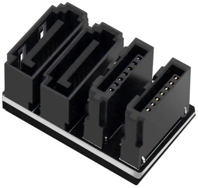 Main image of Mainboard SATA Adapter 6Gbps 7Pin Female to Male 90° /180° Angled Adapter Single/Double SATA Interface for Desktop (Dual SATA 180Degree)