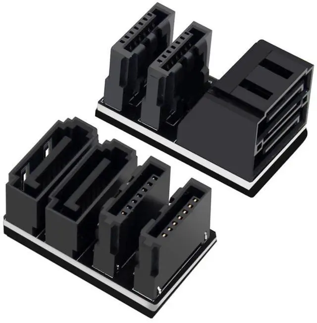 Main image of Mainboard SATA Adapter 6Gbps 7Pin Female to Male 90° /180° Angled Adapter Single/Double SATA Interface for Desktop (Dual SATA 90°+180°)