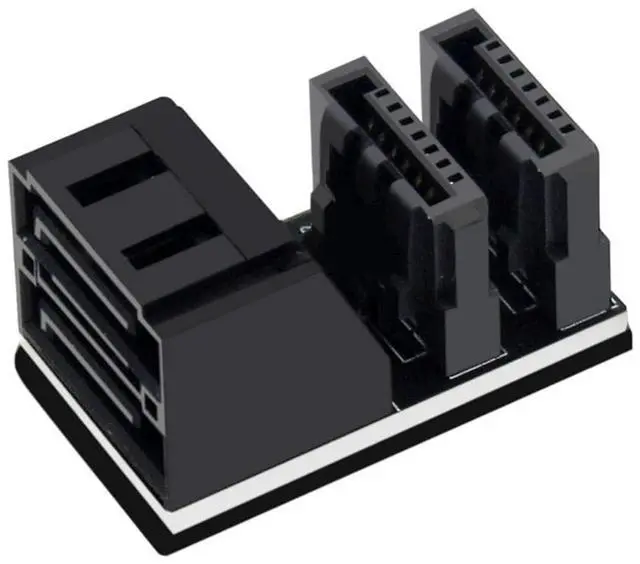 Main image of Mainboard SATA Adapter 6Gbps 7Pin Female to Male 90° /180° Angled Adapter Single/Double SATA Interface for Desktop (Dual SATA 90Degree)