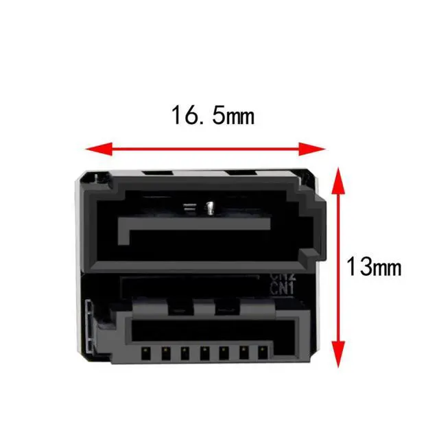 Alt view image 4 of 4 - Mainboard SATA Adapter 6Gbps 7Pin Female to Male 90° /180° Angled Adapter Single/Double SATA Interface for Desktop (Dual SATA 180Degree)