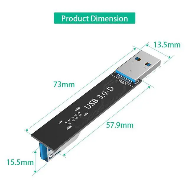 Alt view image 4 of 7 - USB 3.0 9Pin Adapter Card Male to Female Extension Card Backward Compatible with USB 2.0/1.1 (Type D)