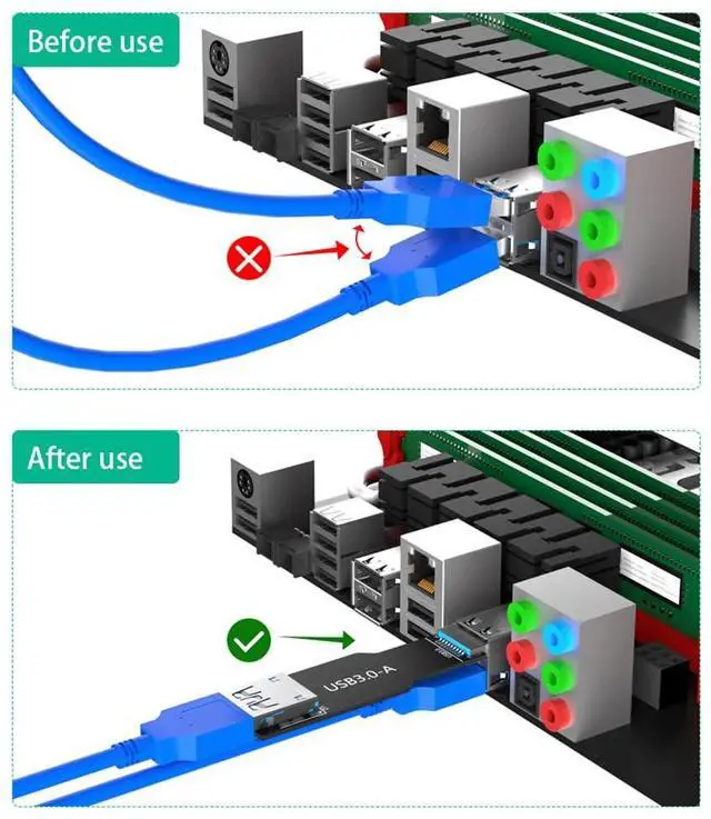 Alt view image 2 of 7 - USB 3.0 9Pin Adapter Card Male to Female Extension Card Backward Compatible with USB 2.0/1.1 (Type A)