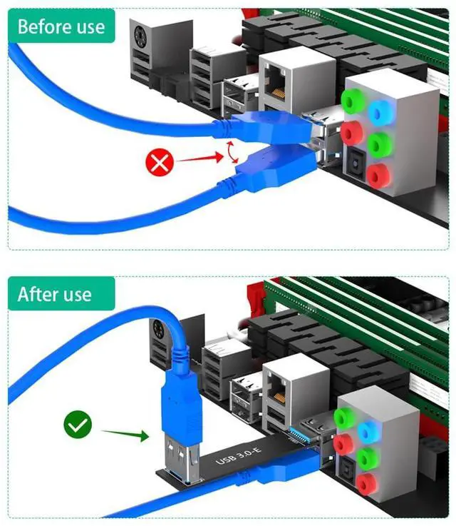 Alt view image 5 of 7 - USB 3.0 9Pin Adapter Card Male to Female Extension Card Backward Compatible with USB 2.0/1.1 (Type E)