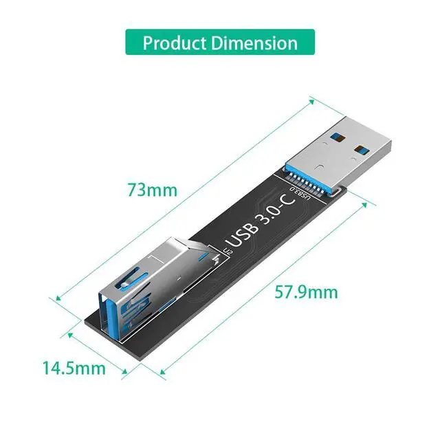 Alt view image 4 of 7 - USB 3.0 9Pin Adapter Card Male to Female Extension Card Backward Compatible with USB 2.0/1.1 (Type C)