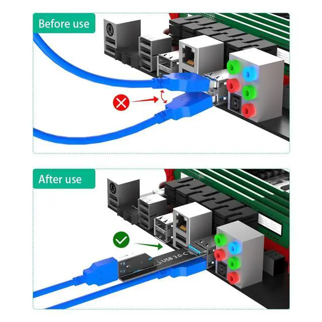 Alt view image 5 of 7 - USB 3.0 9Pin Adapter Card Male to Female Extension Card Backward Compatible with USB 2.0/1.1 (Type C)